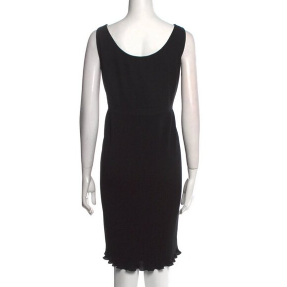 🖤 Marianna Senchina Black Beaded Pleated Dress | Scoop Neck Sleeveless XL 🖤 - Picture 4 of 10